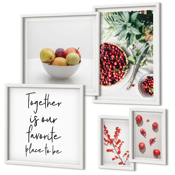 Wanddecoratie compositie met fruit en planten
