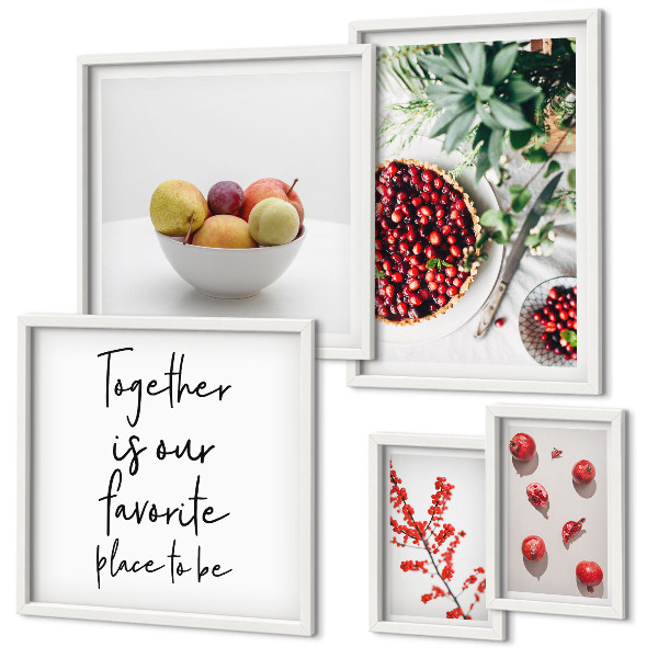 Wanddecoratie compositie Samenstellingen van fruit en planten