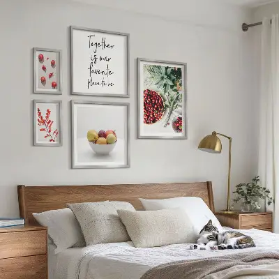 Wanddecoratie compositie met fruit en planten