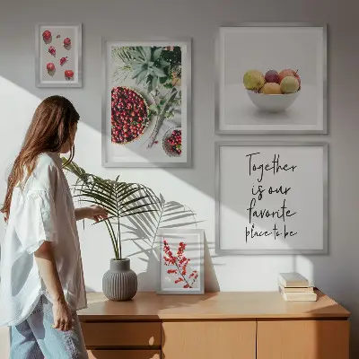 Wanddecoratie compositie met fruit en planten