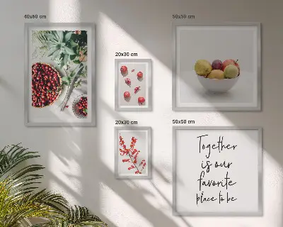 Wanddecoratie compositie met fruit en planten