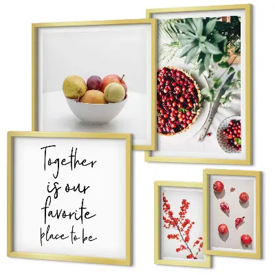 Wanddecoratie compositie met fruit en planten