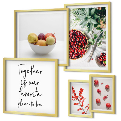 Wanddecoratie compositie Samenstellingen van fruit en planten
