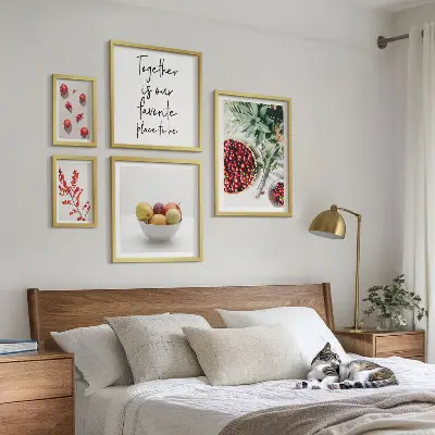 Wanddecoratie compositie met fruit en planten