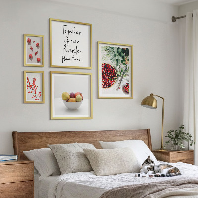 Wanddecoratie compositie Samenstellingen van fruit en planten