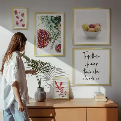 Wanddecoratie compositie met fruit en planten