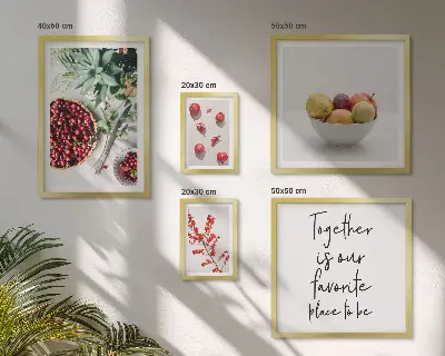 Wanddecoratie compositie met fruit en planten