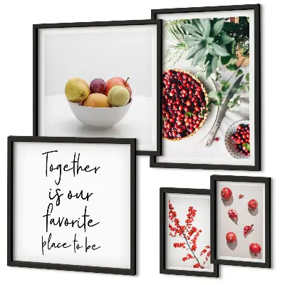 Wanddecoratie compositie met fruit en planten