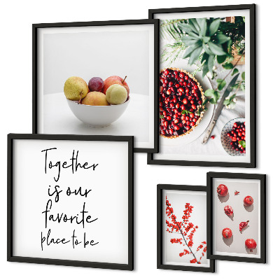 Wanddecoratie compositie Samenstellingen van fruit en planten