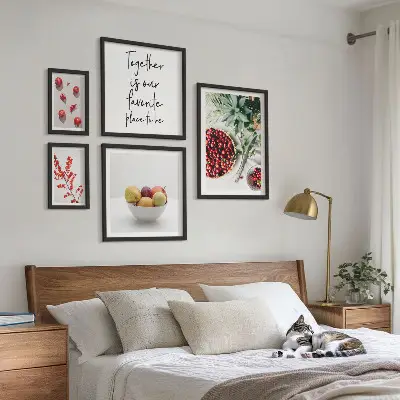 Wanddecoratie compositie met fruit en planten