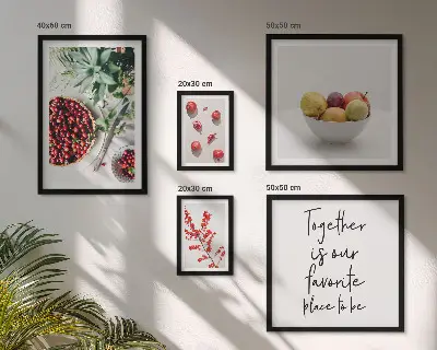 Wanddecoratie compositie met fruit en planten