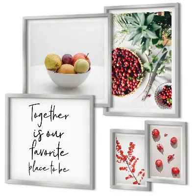 Wanddecoratie compositie met fruit en planten