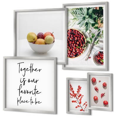 Wanddecoratie compositie Samenstellingen van fruit en planten