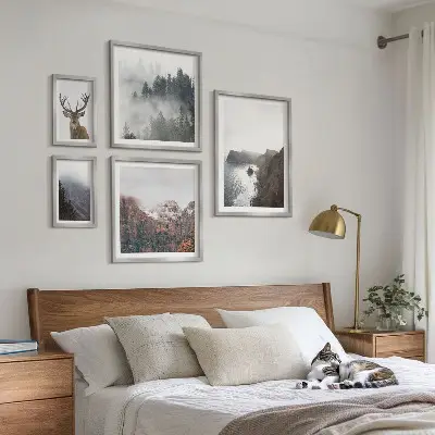 Moderne schilderijen set met natuurlandschappen