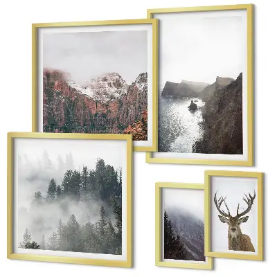 Moderne schilderijen set met natuurlandschappen