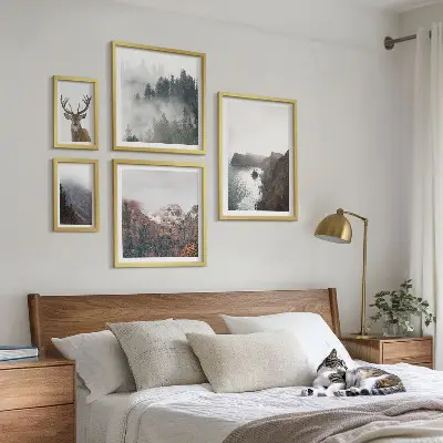 Moderne schilderijen set met natuurlandschappen
