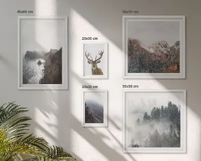 Moderne schilderijen set met natuurlandschappen