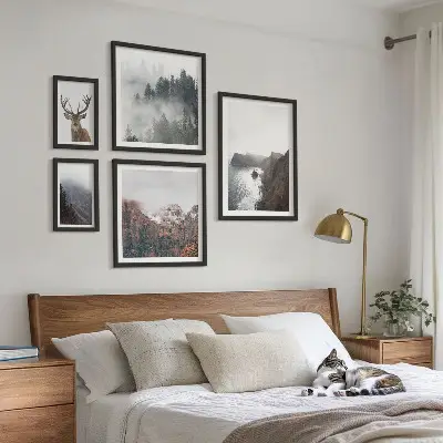Moderne schilderijen set met natuurlandschappen