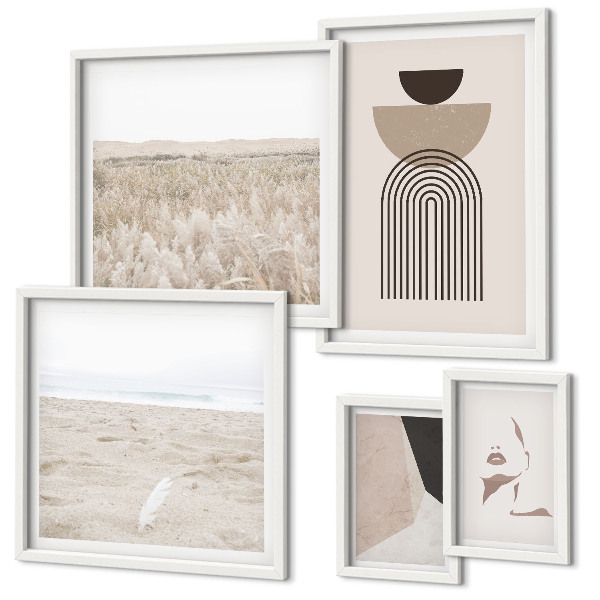 Wanddecoratie compositie Stijlvolle abstracte landschappen