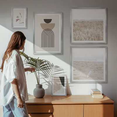Wanddecoratie compositie Stijlvolle abstracte landschappen