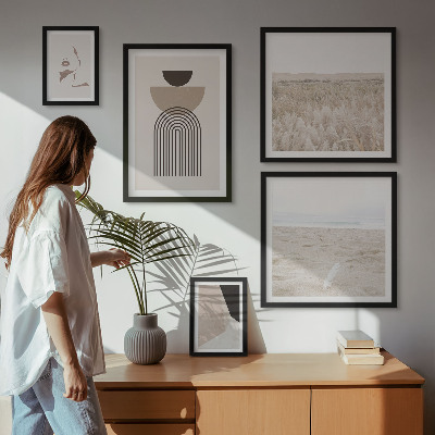 Wanddecoratie compositie Stijlvolle abstracte landschappen