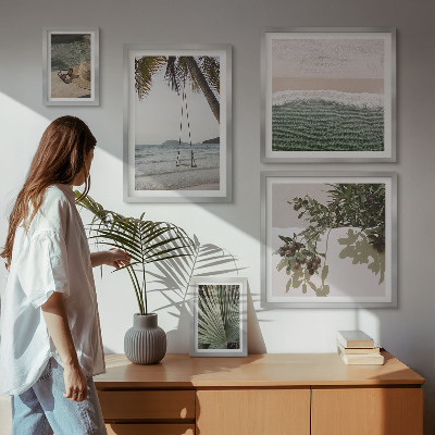 Wanddecoratie compositie Tropische stranden en natuur in harmonie