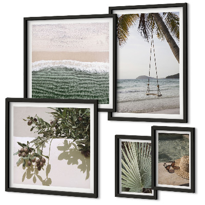 Wanddecoratie compositie Tropische stranden en natuur in harmonie