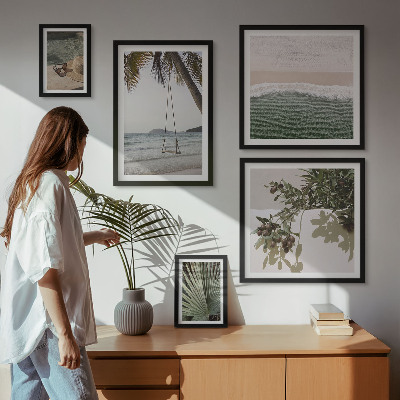 Wanddecoratie compositie Tropische stranden en natuur in harmonie