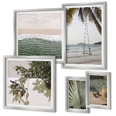 Wanddecoratie compositie Tropische stranden en natuur in harmonie