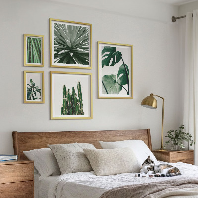 Moderne schilderijen set Groene tropische kamerplanten
