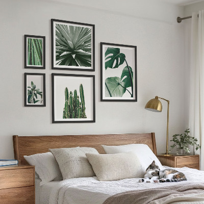 Moderne schilderijen set Groene tropische kamerplanten