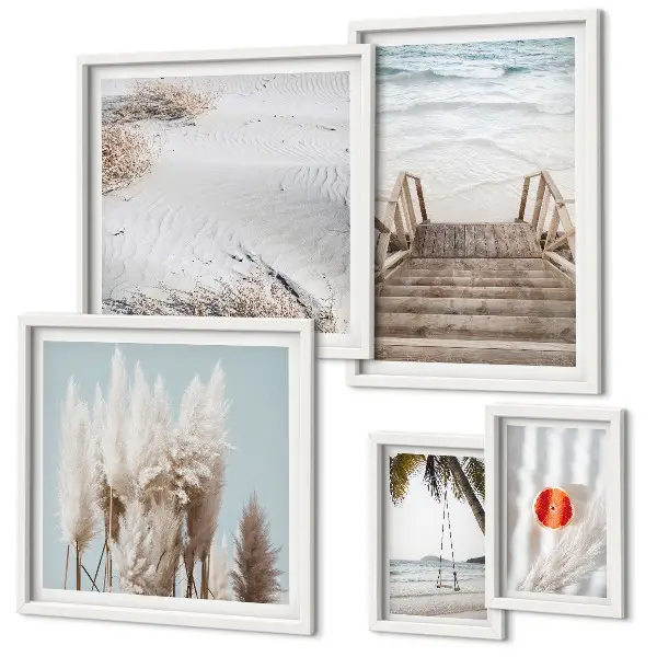 Wanddecoratie compositie met uitzicht op het strand en de natuur