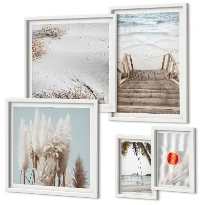 Wanddecoratie compositie Uitzicht op het strand en de natuur