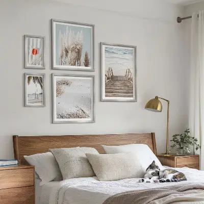 Wanddecoratie compositie met uitzicht op het strand en de natuur