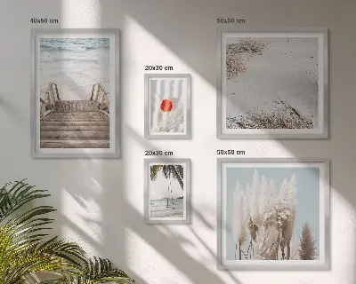Wanddecoratie compositie met uitzicht op het strand en de natuur