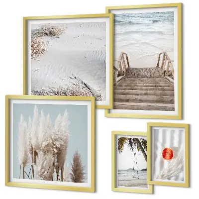 Wanddecoratie compositie met uitzicht op het strand en de natuur