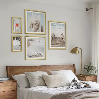 Wanddecoratie compositie met uitzicht op het strand en de natuur