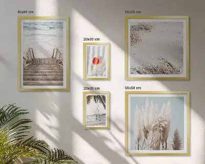 Wanddecoratie compositie met uitzicht op het strand en de natuur