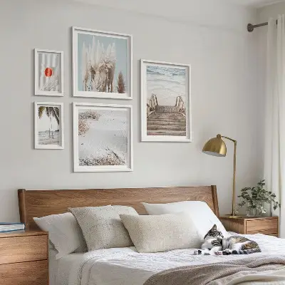 Wanddecoratie compositie met uitzicht op het strand en de natuur