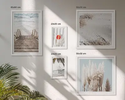 Wanddecoratie compositie met uitzicht op het strand en de natuur