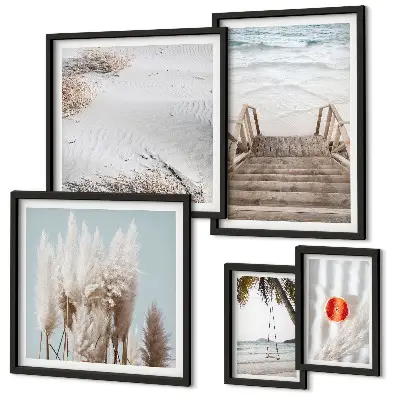 Wanddecoratie compositie met uitzicht op het strand en de natuur