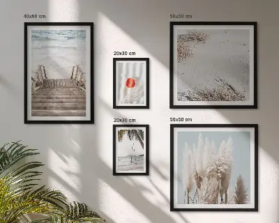 Wanddecoratie compositie met uitzicht op het strand en de natuur