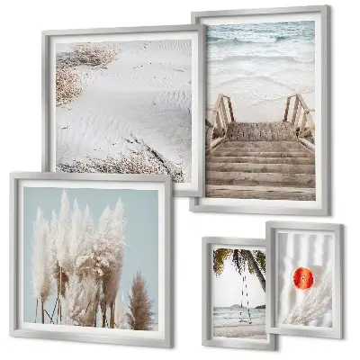 Wanddecoratie compositie met uitzicht op het strand en de natuur