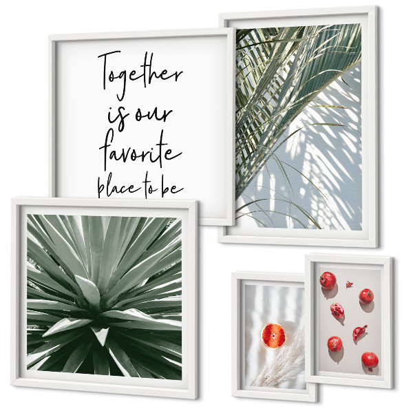 Moderne schilderijen set Boho-stijl, planten, fruit, tropen