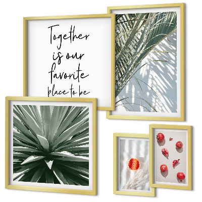 Moderne schilderijen set Boho-stijl, planten, fruit, tropen