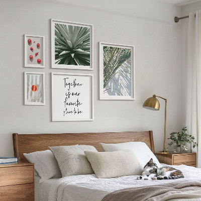 Moderne schilderijen set Boho-stijl, planten, fruit, tropen
