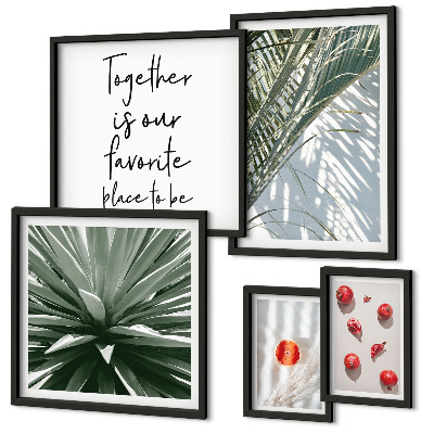 Moderne schilderijen set Boho-stijl, planten, fruit, tropen