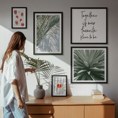 Moderne schilderijen set Boho-stijl, planten, fruit, tropen