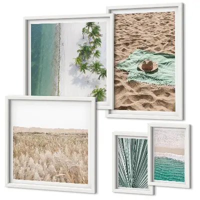 Wanddecoratie compositie Uitzicht op een tropisch strand