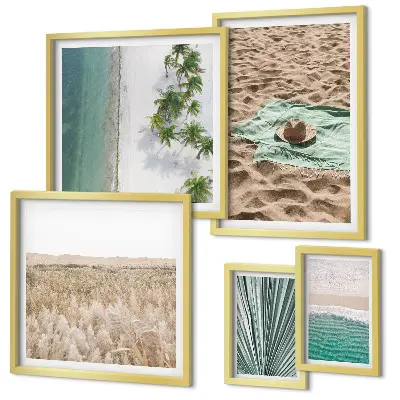 Wanddecoratie compositie Uitzicht op een tropisch strand